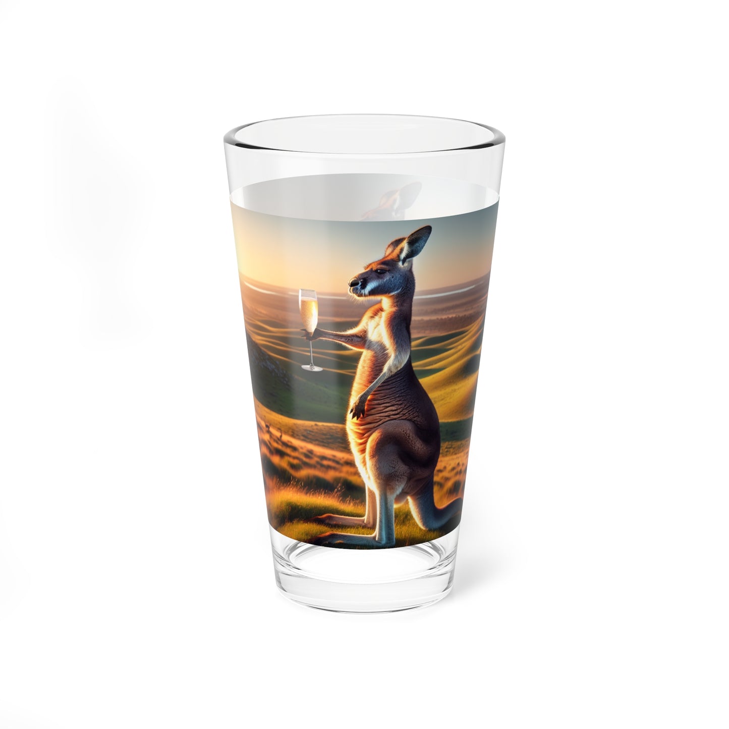Kangaroo Sipping Champagne