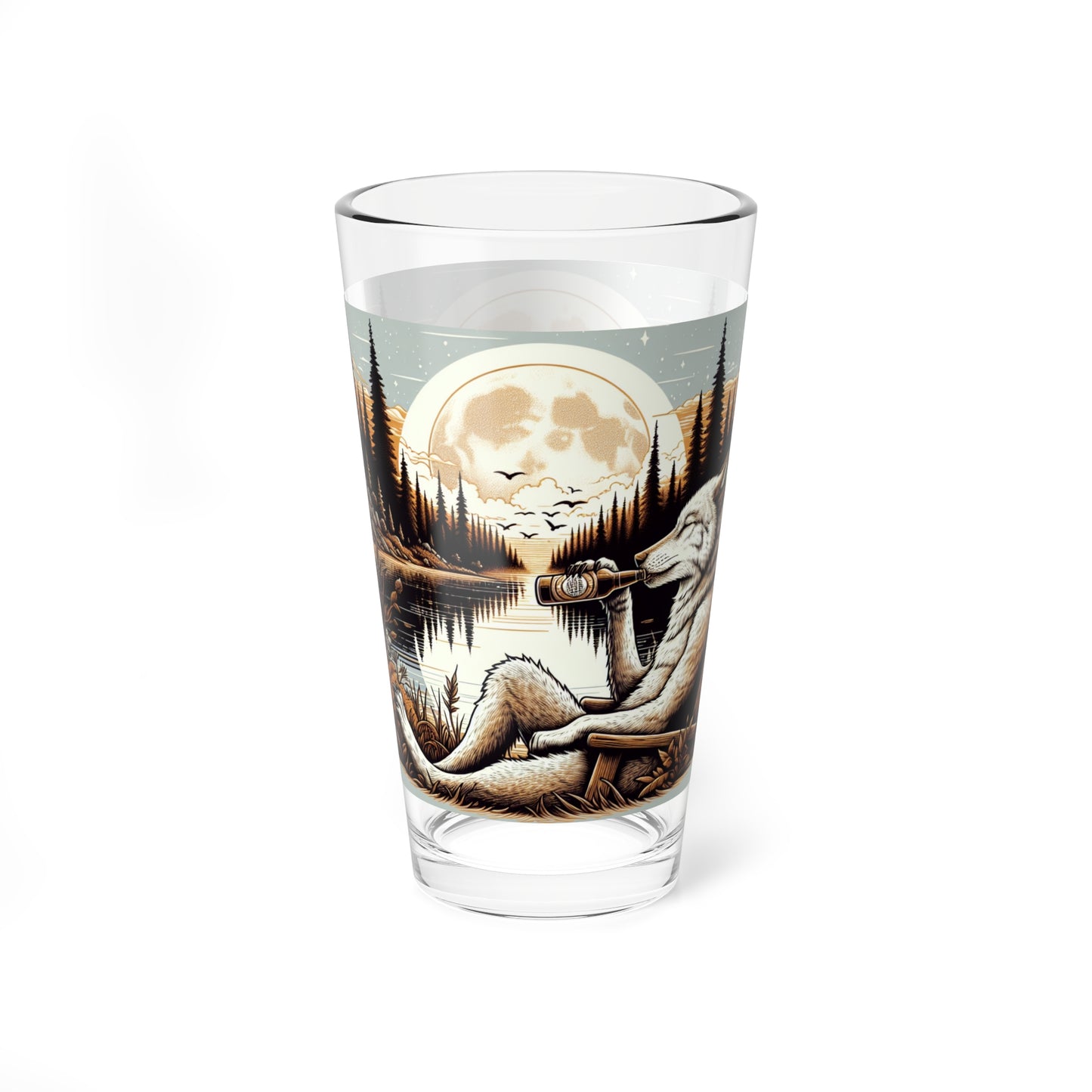 Wolf Drinking In Nature